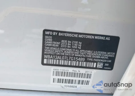 2020 BMW M235Xi xDrive из США, поврежденный, VIN WBA13AL07L7G15489